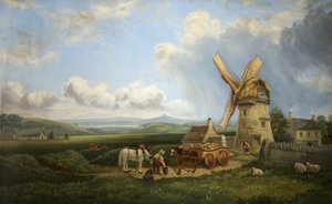 Kearsey szélmalom, Minchinhampton Common, Gloucestershire alkotó: Augustus Turner
