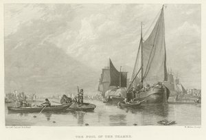 A Temze medencéje (metszet) alkotó: Augustus Wall Callcott