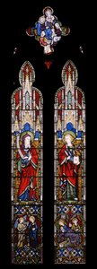 Ézsaiás és Szent János evangélista, 1850 (festett üveg) alkotó: Augustus Welby Northmore Pugin