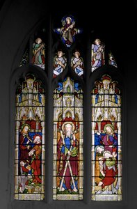 Szent András és Krisztus csodái, 1851 (ólomüveg) alkotó: Augustus Welby Northmore Pugin
