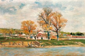 Aureliano de Beruete és Moret (1845-1912) – Az Alma-folyó partja. Olajfestmény.