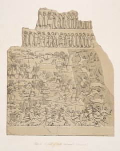 A csatatér (Kouyunjik), a Ninivei emlékművekből, kocsma. 1849 alkotó: Austen Henry Layard