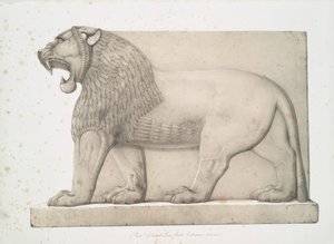 Kolosszális oroszlán a nimroudi nagy bejáratból [Calah], 1853