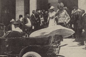 Ferenc Ferdinánd főherceg és Sophie osztrák főhercegnő Szarajevóban nem sokkal meggyilkolása előtt, 1914