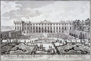 Trauthson hercegi palotájának kertje, Bécs 1719 körül alkotó: Austrian School