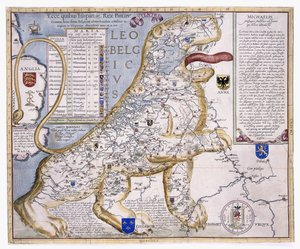 Leo Belgicus, Németalföldet oroszlán alakban mutatja be, 1586