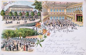 Képeslap a Pertls kávéházból a Práterben, Bécsben, 1901 alkotó: Austrian School