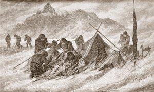 A könny egy hóvihar során megnagyobbodott, 1876 alkotó: Austrian School