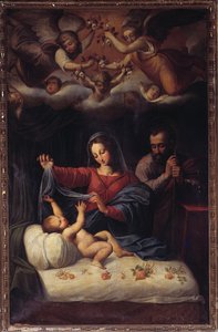 Szűz rózsákkal (olaj, vászon alkotó: Avanzino Nucci