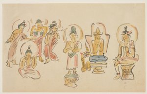 (Asakusa Kannon templomi karikatúrák A), c. 1900 alkotó: Awashima Kangestu