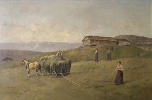 Driving Hay (olaj, vászon) alkotó: Axel Hjalmar Ender