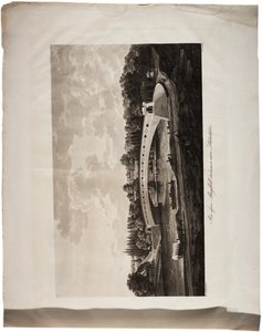 Híd a Schuylkill felett Philadelphia közelében, az Egyesült Államok atlaszából, 1824 (akvatinta)
