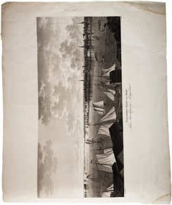 New York kikötője Brooklyntól Long Islandig, az Egyesült Államok atlaszából, 1824 (aquatinta)