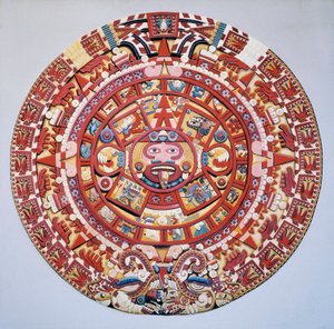 Kolumbusz előtti civilizáció: az azték naptár (Stone of the Sun): az azték naptárt és kozmogóniát ábrázoló korong (Tonalpohualli)