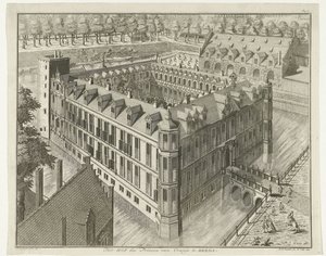 Breda kastélya A Hof des Princen van Oranje Bredában (cím a tárgyon) alkotó: B.F. Immink
