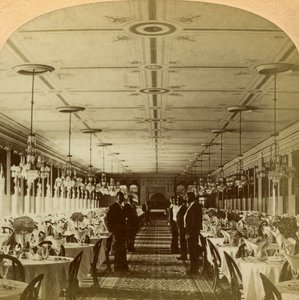 Ebédlő, Grand Union Hotel, Saratoga, New York, USA.