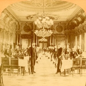 A Windsor Hotel Great Dining Hall a világ legjobbjának mondható Montrealban, Kanadában, 1894.
