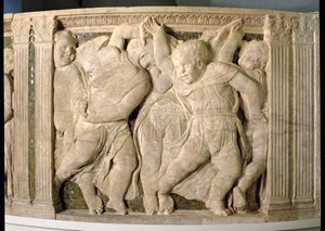 VII. sz. restaurálás utáni tábla a Prato-székesegyház külső szószékéről alkotó: B. di Donatello and Michelozzo