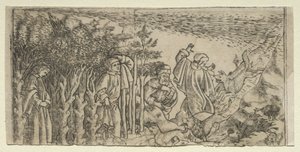 Dante Elveszett az erdőben: Menekülés és találkozás Vergiliussal, I. ének, 1481. alkotó: Baccio Baldini
