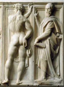 Próféta és Ignudo Alacsony márványdombormű, Baccio Bandinelli (1493-1560)