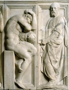 Próféta és Ignudo Alacsony márványdombormű, Baccio Bandinelli (1493-1560) alkotó: Baccio Bandinelli