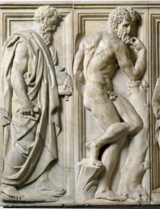 Prophete és Ignudo Baccio Bandinelli (1493-1560) alacsony márvány domborműve. alkotó: Baccio Bandinelli