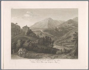 Gezicht op de San Cosimato Kilátás a kolostorra a St. Cosimato (cím az objektumon) VI. lakosztály kilátással Róma környékére (...) (sorozat címe)