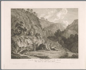 A forrás megtekintése Monti Lucretilinél Vüe ​​​​de fonte bello (cím a tárgyon) Suite de VI vues des Environs de Rome (...) (sorozat címe)