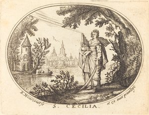 Szent Cecília egy tájban alkotó: Balthasar Moncornet