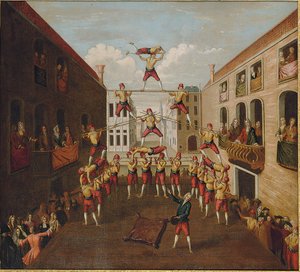 A Forze d "Ercole: A Castellani-akrobaták egy velencei téren, 1746 körül