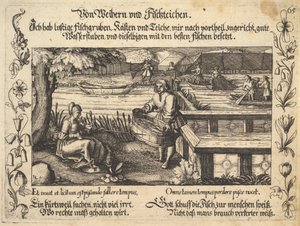 Tavakról és halastavakról, Petrarch illusztrációja, Glück und Unglück Spiegel, figura..., 1652. alkotó: Balthasar Schwan