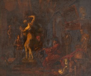 A Művész Stúdiójában (olaj, vászon) alkotó: Balthasar van den (attr.to) Bossche