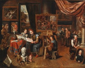 Egy művész műterme alkotó: Balthasar van den Bossche
