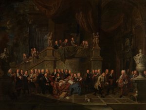 Jan Karel de Gordes fogadása a céhteremben alkotó: Balthasar van den Bossche