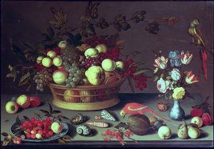 Egy kosár szőlő és más gyümölcs alkotó: Balthasar van der Ast