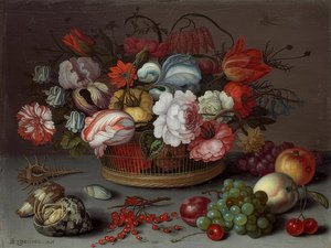 Virágkosár. 1622 körül alkotó: Balthasar van der Ast
