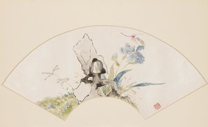 Liliom, szikla és szitakötő, 19. század 1801-1900 alkotó: Baoru Liu