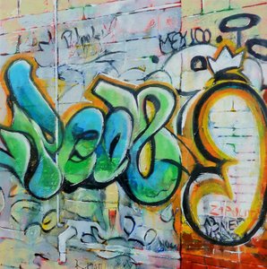 Élénk graffiti-bomba