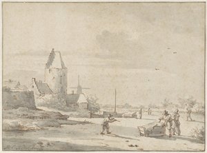 téli táj alkotó: Barend Cornelis Koekkoek (attributed to)
