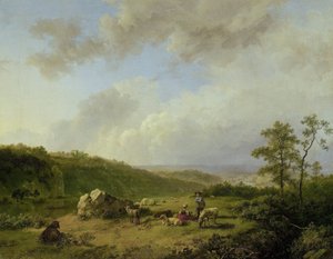 Táj esővel fenyegetve alkotó: Barend Cornelis Koekkoek