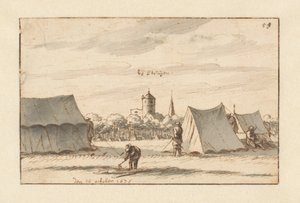 Willem III hadseregének tábora Sint-Truiden közelében, Limburgban