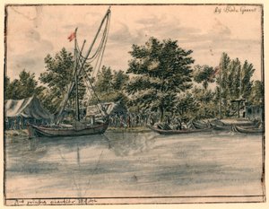 Kilátás a Willem III negyedre Bodegraven közelében alkotó: Barend Klotz (possibly)