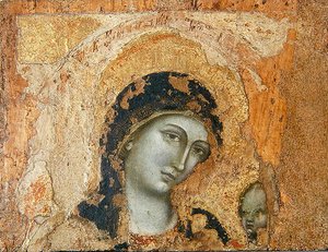 Madonna és gyermek (tempera és aranylevél a panelen)