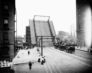 State Street Bridge, Chicago, Illinois, USA, 1905 körül (f/w fotó) alkotó: Barnes and Crosby