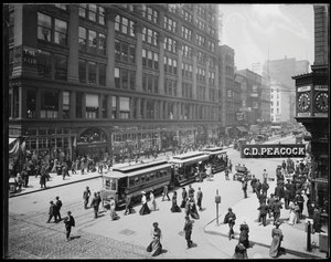 Kilátás a The Fair Store-ra a State Streeten, Chicago, Illinois, USA, 1905 körül (f/w fotó) alkotó: Barnes and Crosby