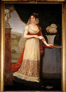 Josephine de Beauharnais (1763-1814) egészalakos portréja Egy mellszobrot néz, amely fiát, Eugene Rose de Beauharnaist ábrázolja Eugene hercegnél (1781-1824), egy Malmaison - Antoine Jean Gros (1771-1835) festménye