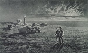 Pierres Sottes, illusztráció a Legendes Rustiques számára, George Sand (1804-76) 1858 alkotó: Maurice Sand