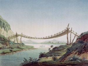 Kötélhíd Penipe közelében, átkel a Chambo folyón, Mexikó, 1810