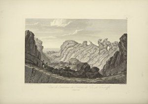A Tenerife-csúcs kráterének belső képe, Gmelin rajza, illusztráció a "Kordillerák és az amerikai őslakosok emlékművei" című művéből, Alexander von Humboldt és Aime Bonpland, 1813 alkotó: Baron Friedrich Alexander von Humboldt