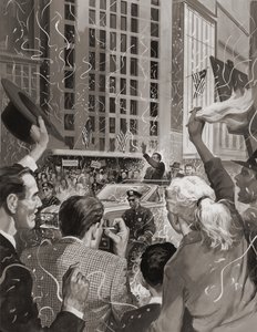 Richard Nixon az Egyesült Államok elnökévé választása (gouache, papír)